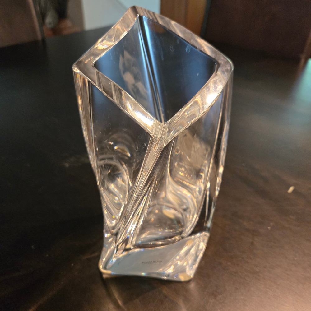 Kosta Boda Vase Goran Warff Twisted Art Glass Signed Swedish Crystal 7-9" Modern - Picture 4 of 10